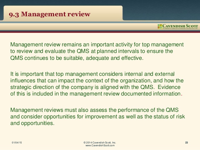 what is management review iso 9001